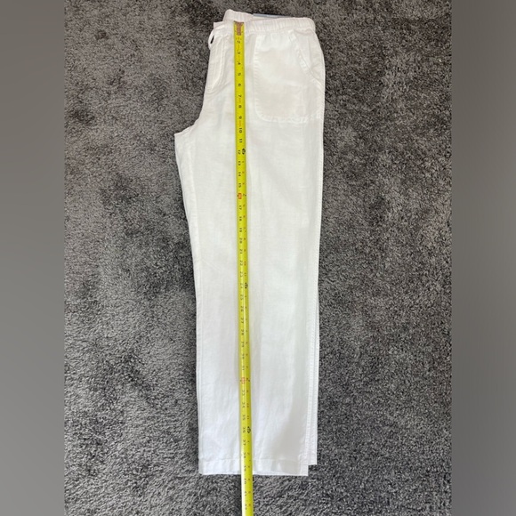 Liz Claiborne white Linen & cotton mid rise straight leg classic pants women’s L - Picture 13 of 17